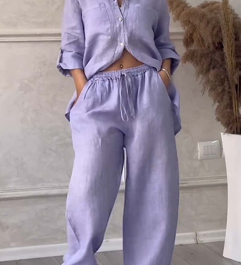 Fara – Luksuzni set od pamuka i lana: košulja i pantalone