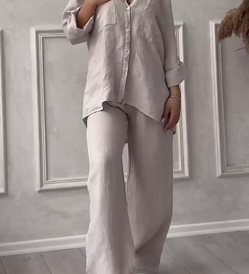 Fara – Luksuzni set od pamuka i lana: košulja i pantalone