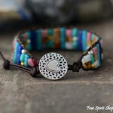 Mix Candy Gemstone Leather Necklace