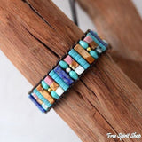 Mix Candy Gemstone Leather Necklace