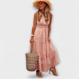 Lola | Boho čipkasti maksi haljina