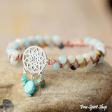 Prirodna Amazonit Narukvica s Dream Catcher Motifom