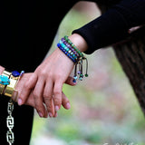 Adjustable Bracelet with Natural Amethyst and Golden Pearl