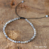 Adjustable Beaded Bracelet with Natural Labradorite